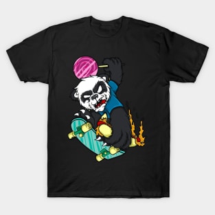 panda with skate board T-Shirt